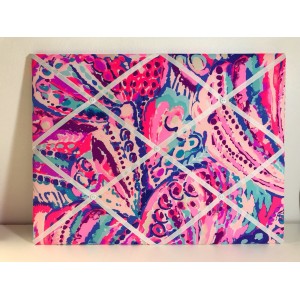 New Memo board made with Lilly Pulitzer Colony Coral Shell Out fabric   292405486426